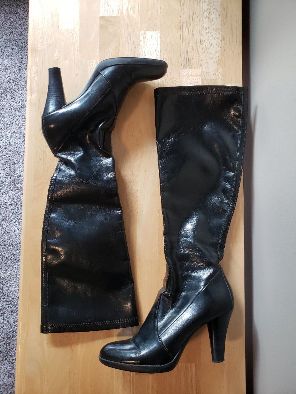 Calvin Klein - Slip on High Boots - Black - Size 6.5